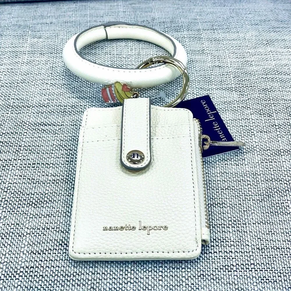 NWT Nanette Lepore Off White Hands-Free Bracelet Wallet Cardholder Keyholder